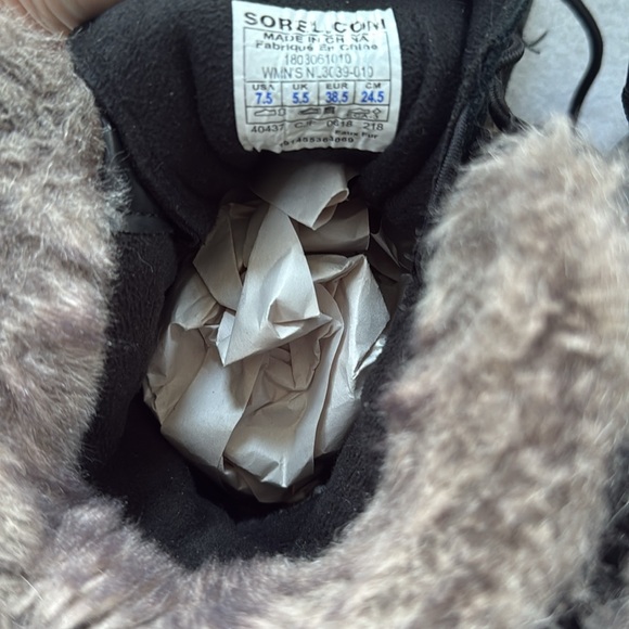 Sorel Boots Explorer Joan winter black suede lace up warm Women’s size 7.5 - Picture 10 of 11